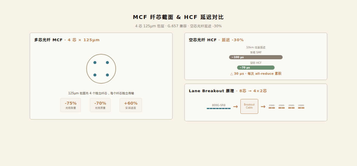 MCF 纤芯截面 & HCF 延迟对比