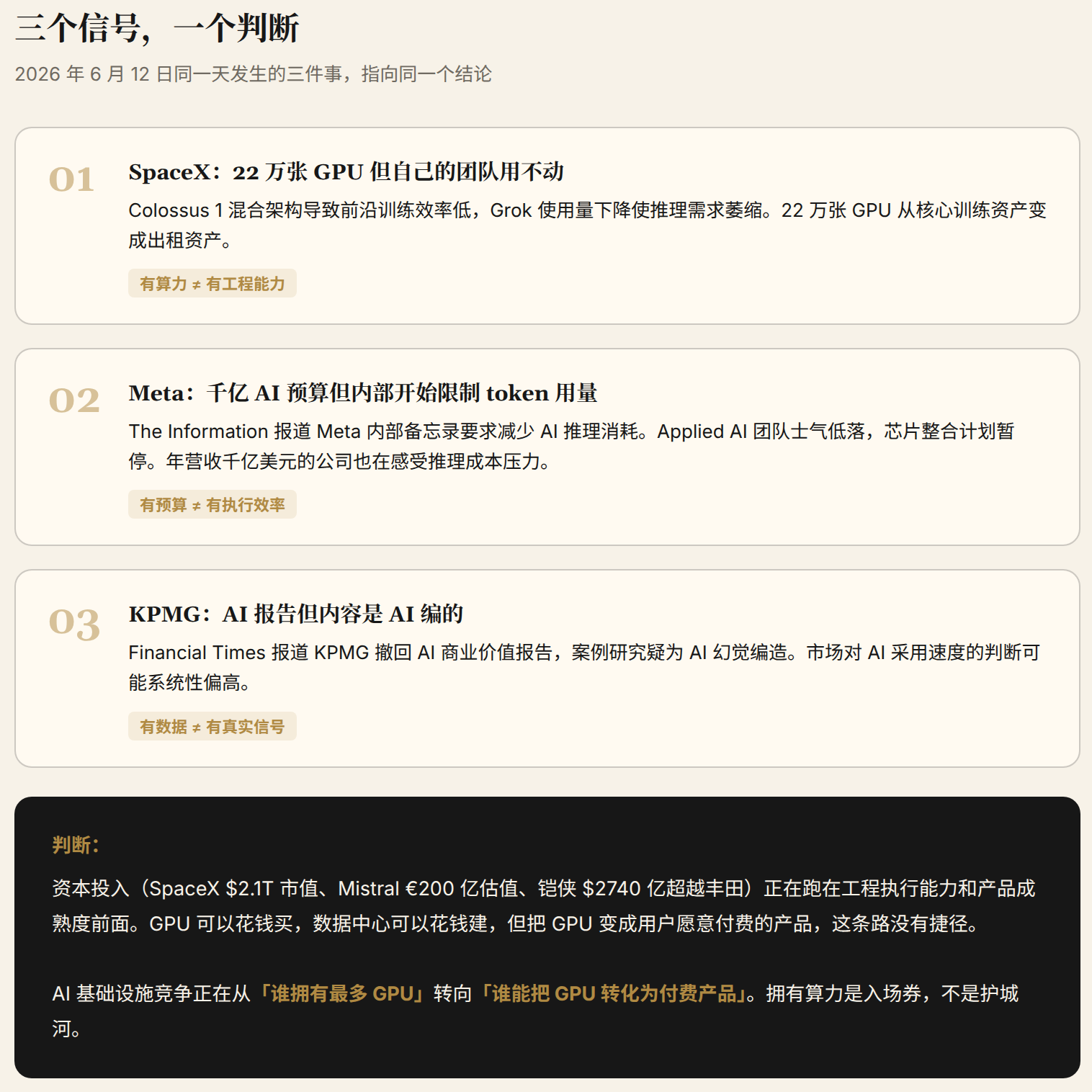 三个信号一个判断