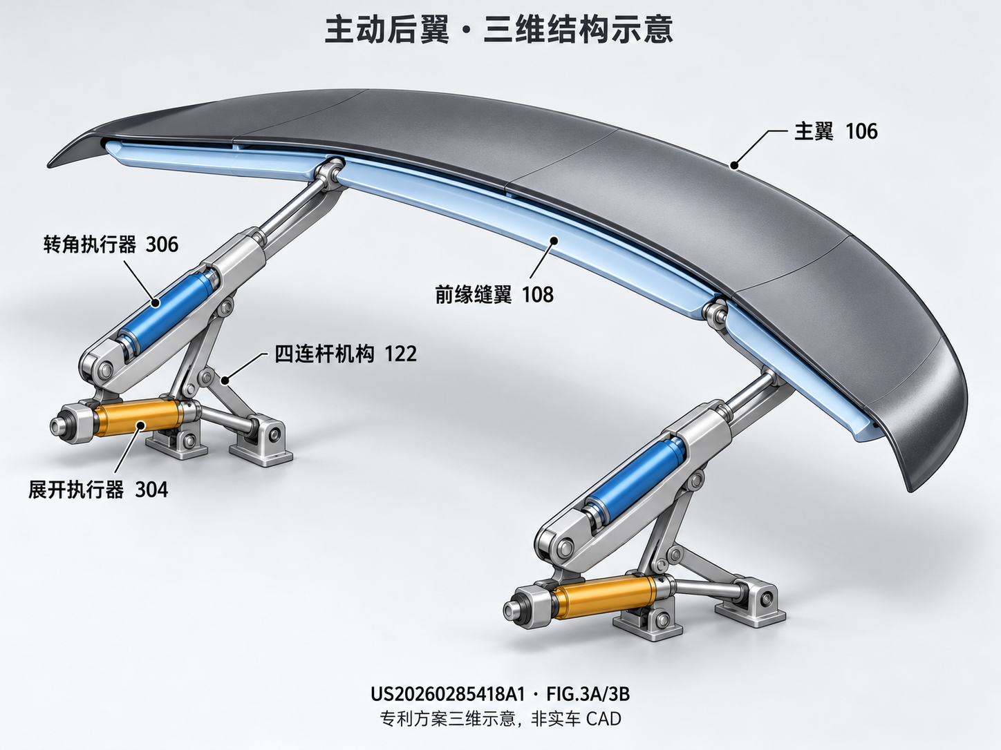 图 14  主动尾翼三维示意
